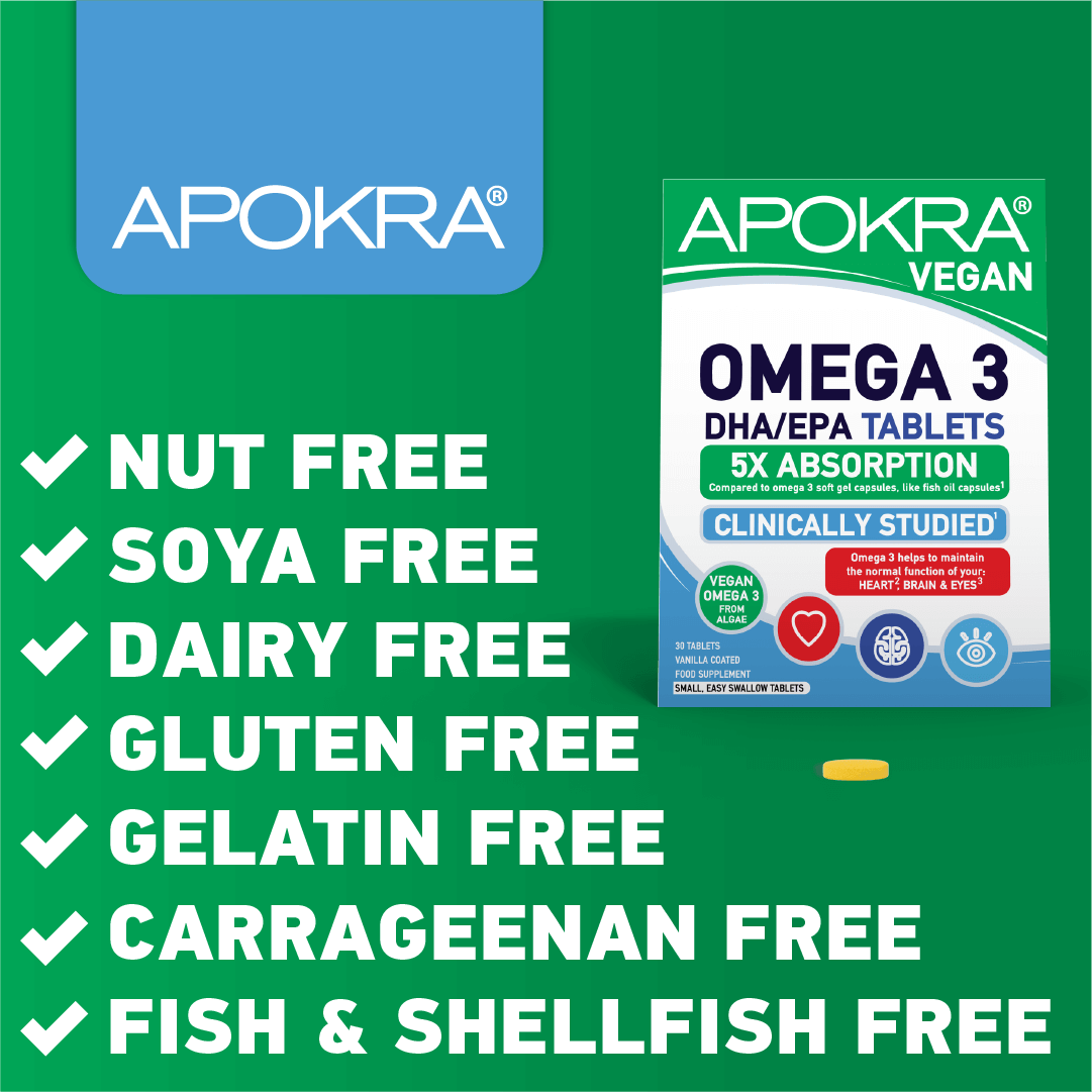 Vegan Omega 3 Tablets with 5x Absorption – 30 Tablets | APOKRA