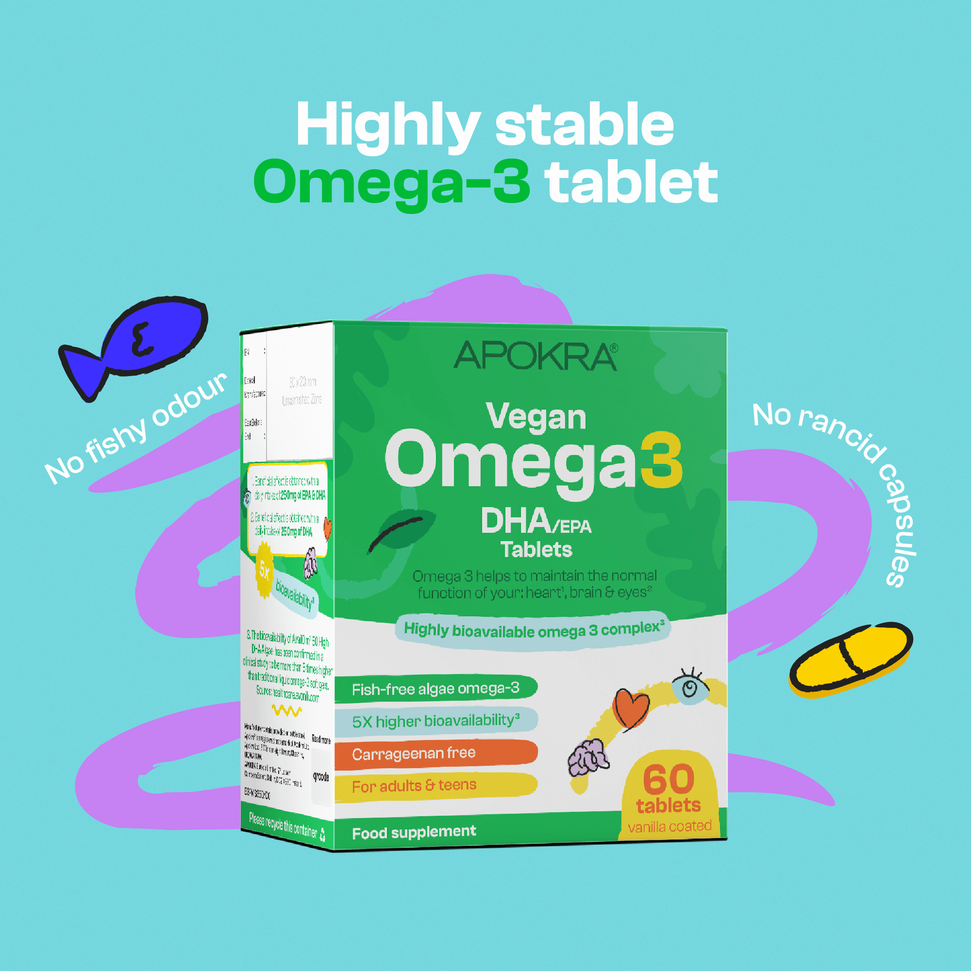 Vegan Algae Omega 3 DHA Tablets - (60 tablets)