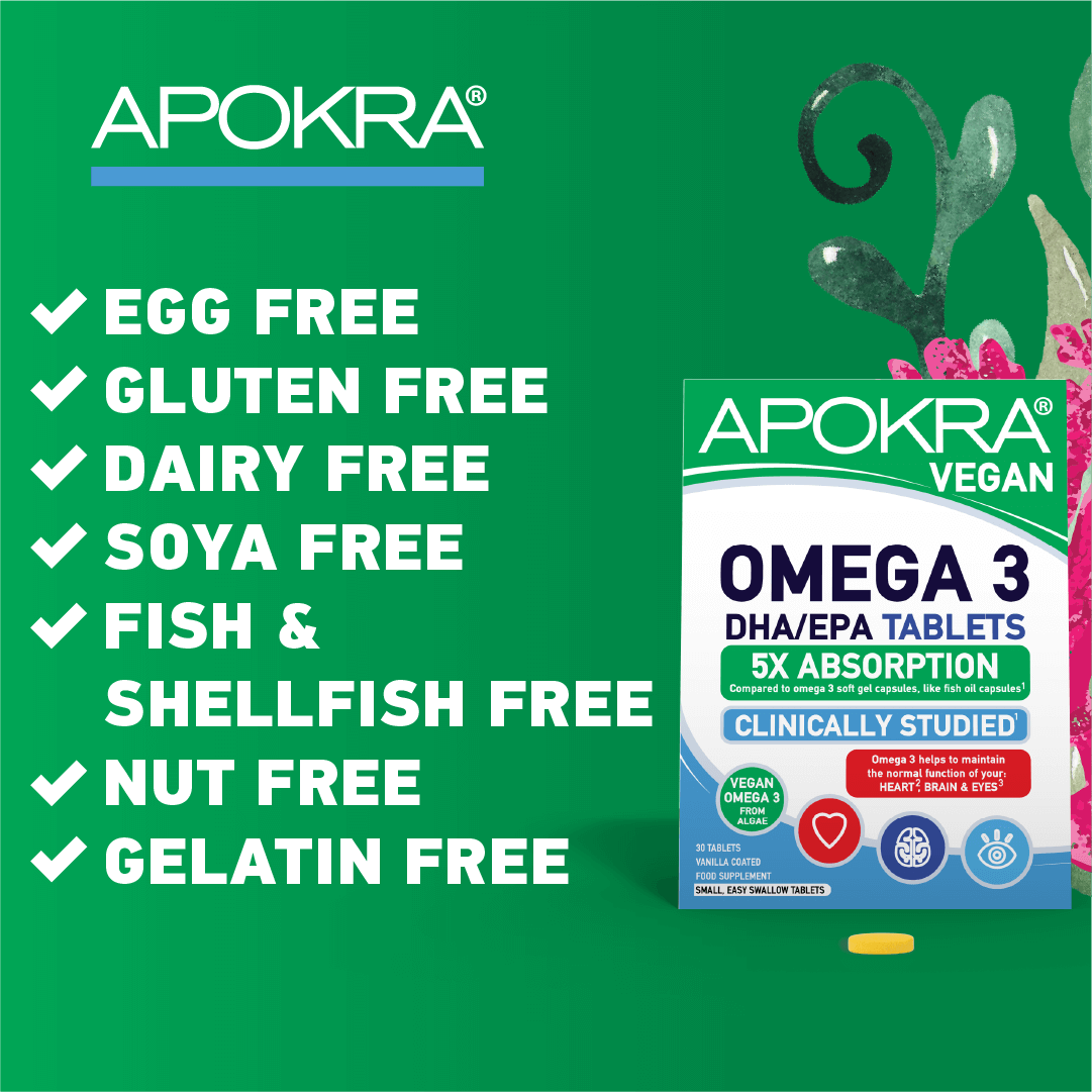 Vegan Omega 3 Tablets with 5x Absorption – 30 Tablets | APOKRA