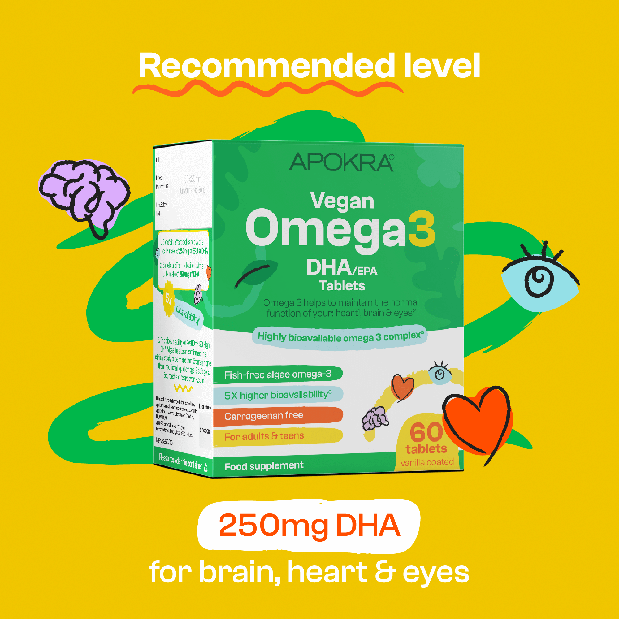 Vegan Algae Omega 3 DHA Tablets - (60 tablets)