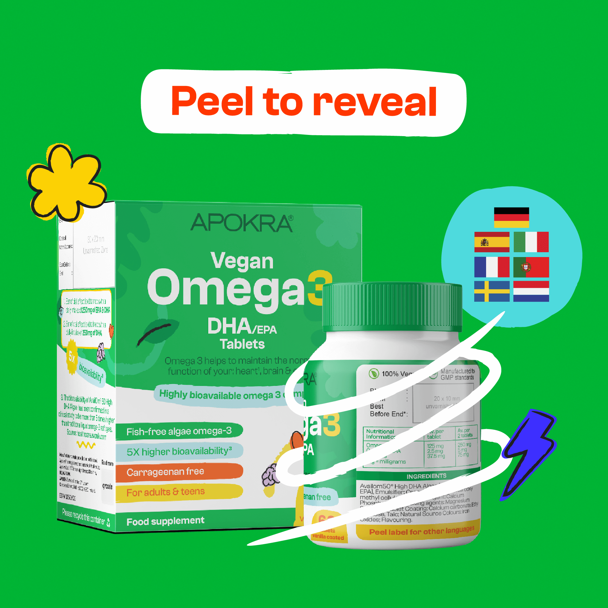 Vegan Algae Omega 3 DHA Tablets - (60 tablets)