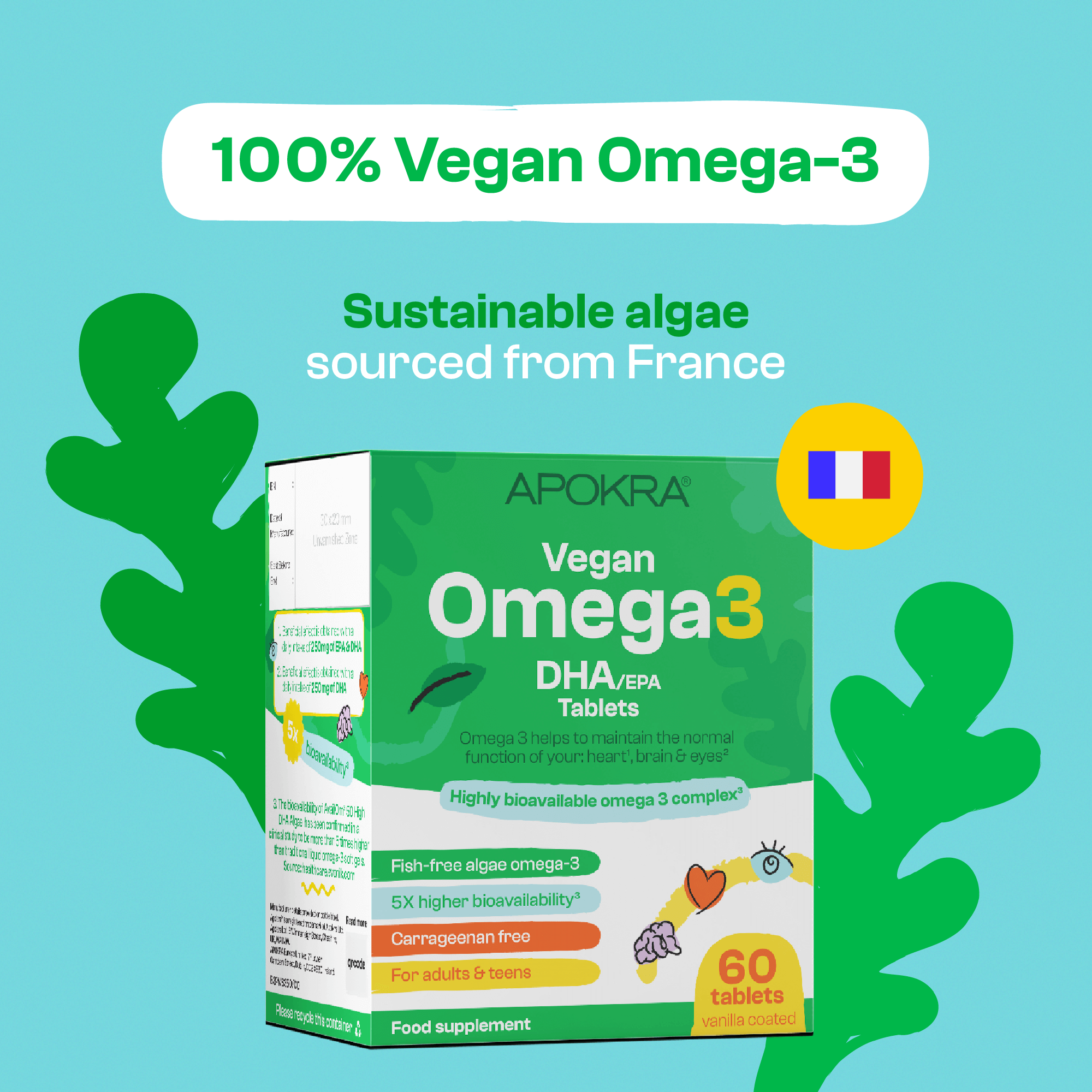 Vegan Algae Omega 3 DHA Tablets - (60 tablets)