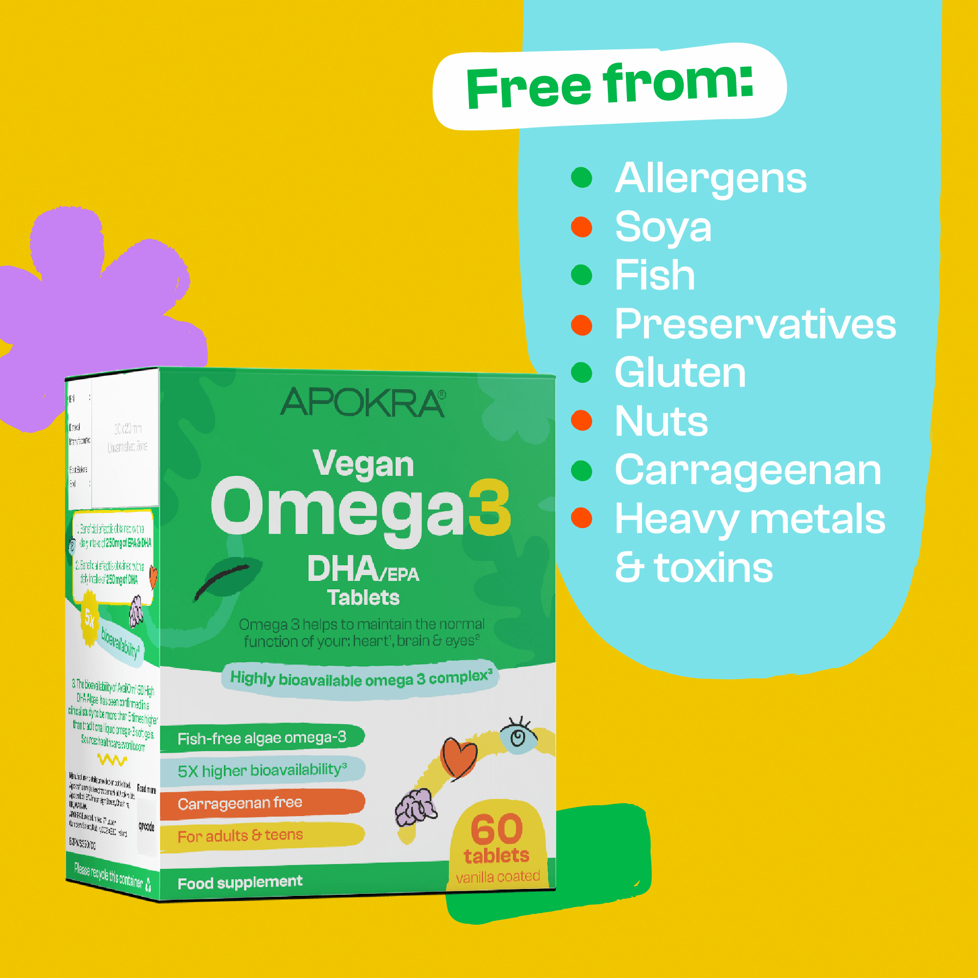 Vegan Algae Omega 3 DHA Tablets - (60 tablets)