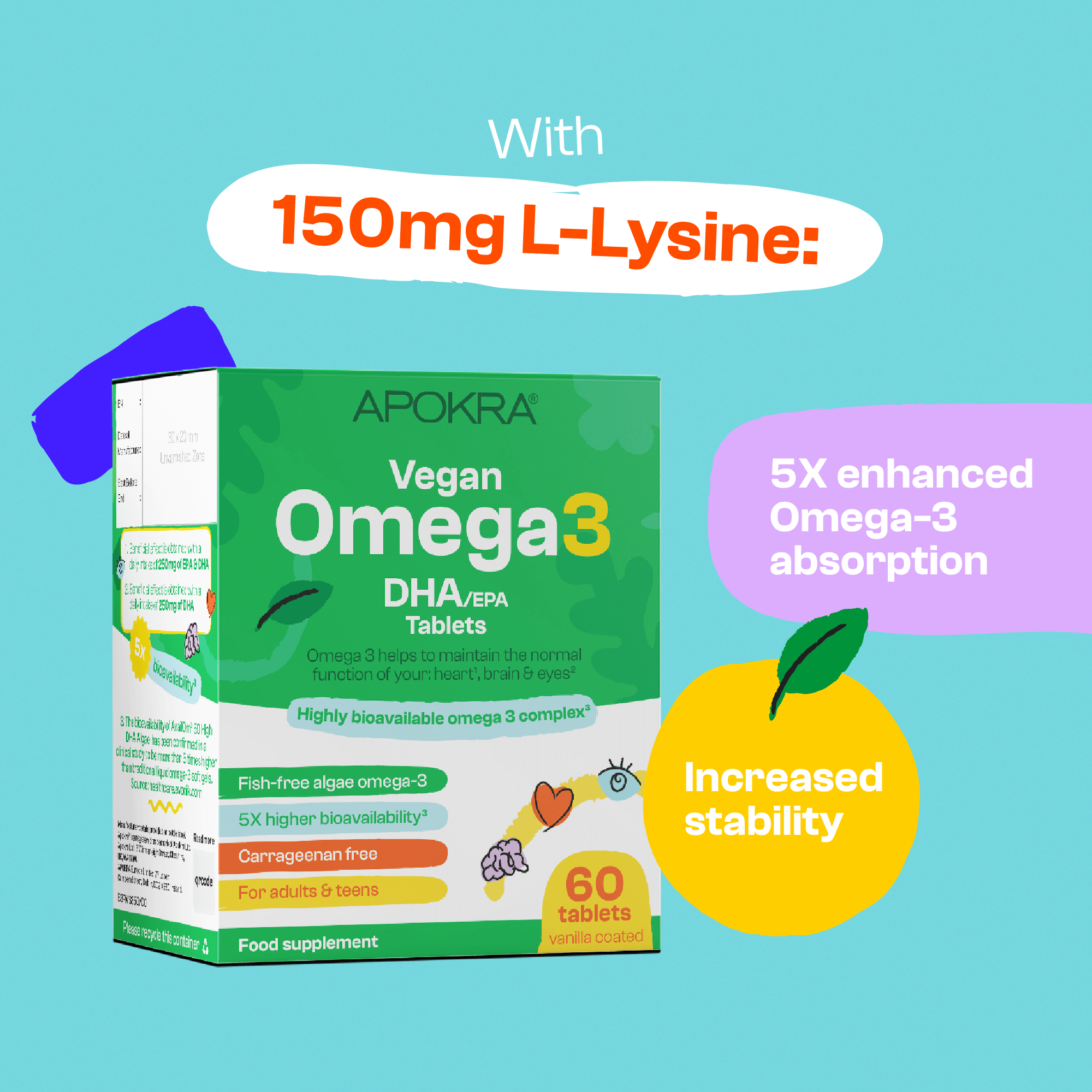 Vegan Algae Omega 3 DHA Tablets - (60 tablets)