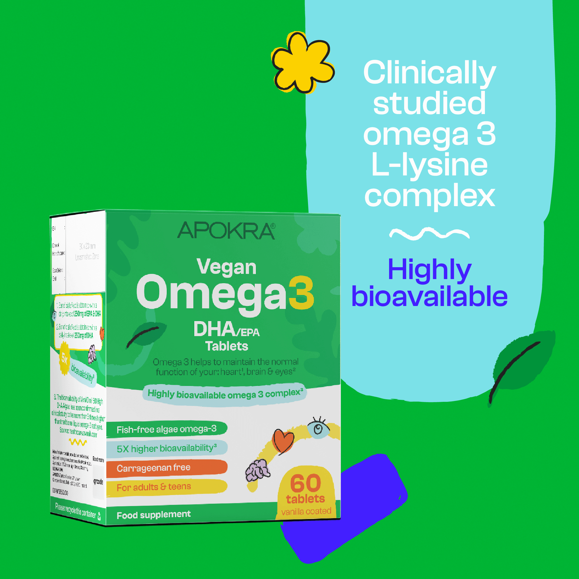 Vegan Algae Omega 3 DHA Tablets - (60 tablets)